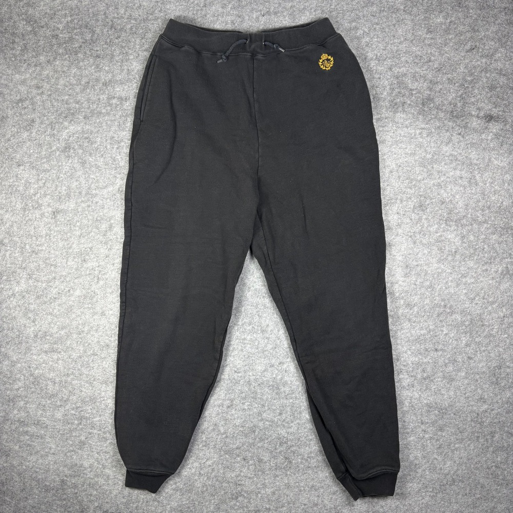 Lauren Ralph Lauren Mens Black Cotton Crest‎ Logo Sweatpants Joggers M